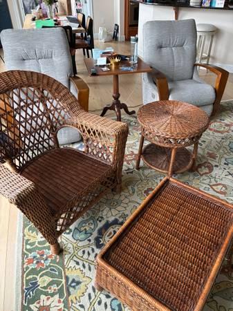 Mid-century wicker patio set. PRICE REDUCED 2