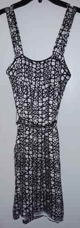 Black and White Silk Dress 2