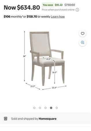 Wood Dining Room Arm Chair in Gray (Set of 2) 2