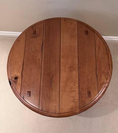 Round Wooden End Table 3
