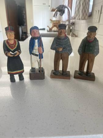 Choose from 4-1940s Swedish hand carved, hand painted male figurines folk art