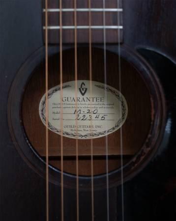 1962 Guild M-20 Guitar– Vintage "Hoboken" Era  Original Mahogany 3