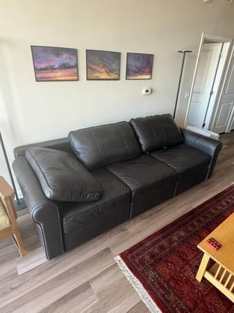 Lovsac Sectional Leather Chocolate Brown