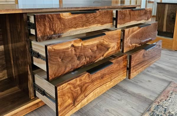 Solid Black Walnut Media Console/ TV Stand/ Credenza/ Enter. Center 4