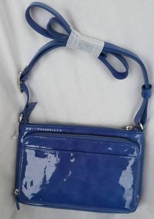 Brighton Blue/ Grey Python Embossed Leather Purse Handbag NEW 9