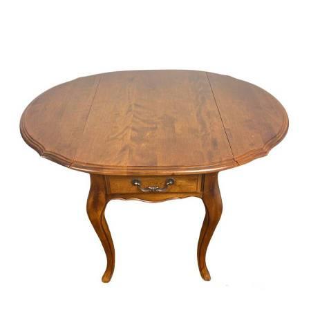 Vintage 1986 Ethan Allen French Country Birch Drop Leaf Side Table 2