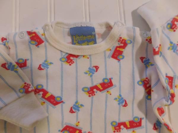 Vintage Baby Boys 6 Month Fire Engine Truck Footed Outfit Sleeper USA 3