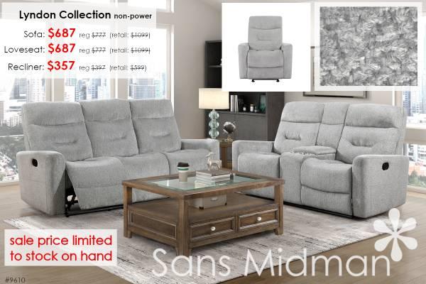 NEW IN BOX! Agata Reclining Sofa, with Drop Down Center Console! 8