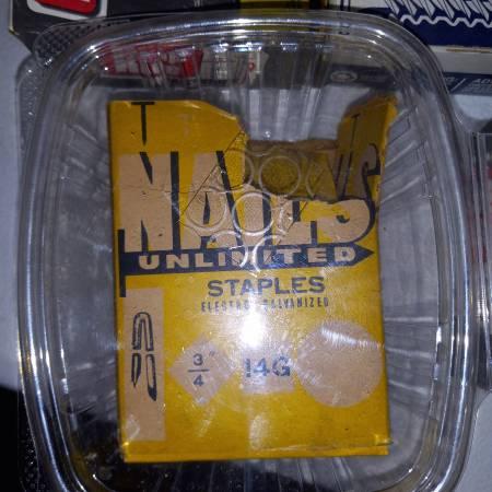 Boxes of nails, screws, staples and bolts 6