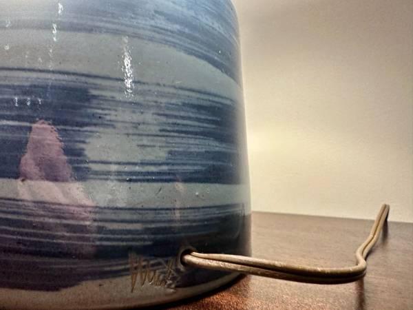 Gordon & Jane Martz Marshall Studio Mid Century Modern Blue Pottery Table Lamp 3