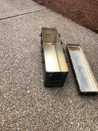 Aluminum storage box.  39" X 16" X 11"