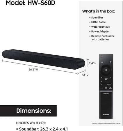 Samsung  S-Series Atmos Soundbar TV Surround Sound System + Mount 9