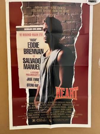 Theatrical poster for the 1987 boxing film HEART with Brad Davis