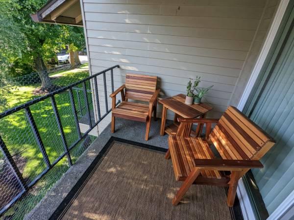 Outdoor cedar patio furniture 3pcs starting at 14