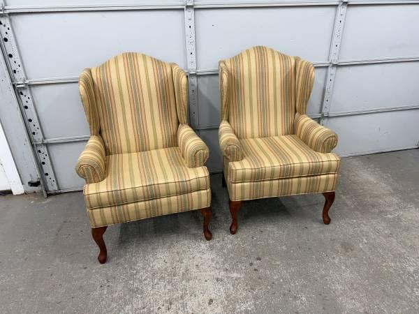 Pair of Wing Back Chairs 3