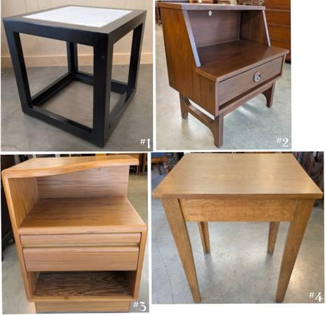 Vintage MCM Wooden End Tables, Side Table & Bedside Nightstand from