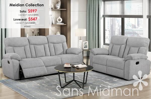 NEW IN BOX! Agata Reclining Sofa, with Drop Down Center Console! 11