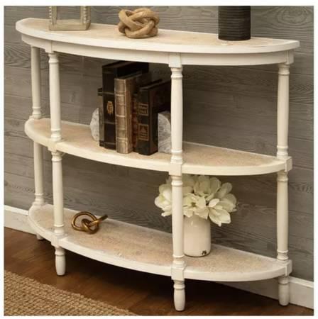 White Antique Farmhouse Wood Console Table