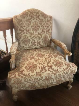 French Bergere Oversized Chair and Ottoman