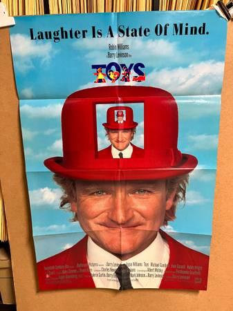 Folded movie poster for the 1992 Robin Williams film TOYS