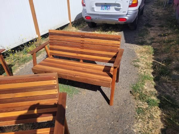 Outdoor cedar patio furniture 3pcs starting at 11
