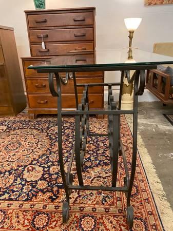 Retro Metal Console/Bar Table w/Wine Storage 4