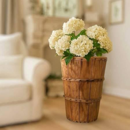 Vintage Orchard Bushel Basket LRG Solid Wood Home Decor Umbrella Bin Decor 20in