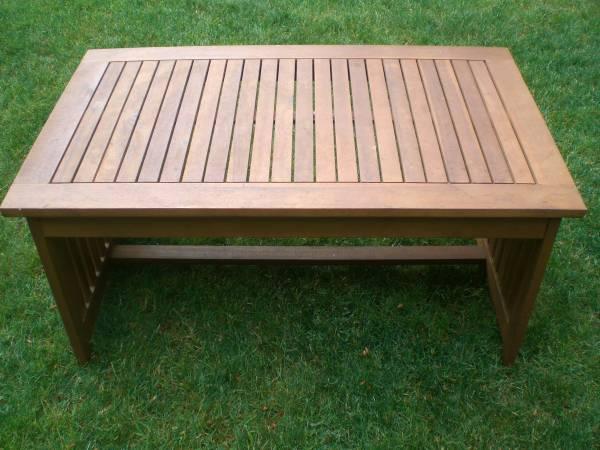 Acacia wood patio coffee table