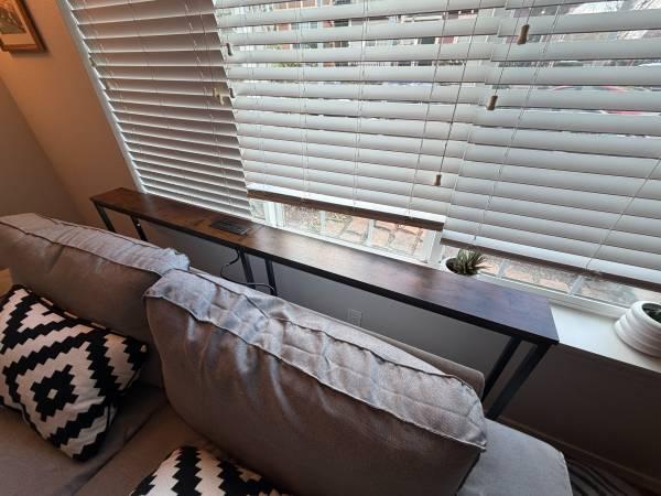 Brand New, Wood & Metal, Industrial Console Table, with Plugs & USB