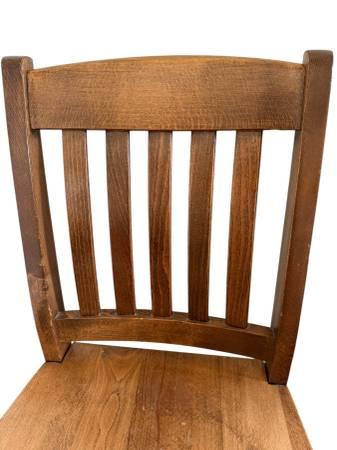 Pair Solid Wood Mahogany Stools, 26" Tall Seat Counter Height Chairs 4