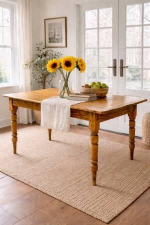 European Antique Pine Farm Table