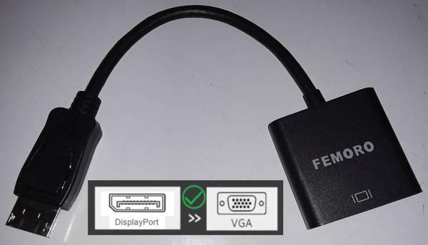 FEMORO DisplayPort to VGA video converter cable