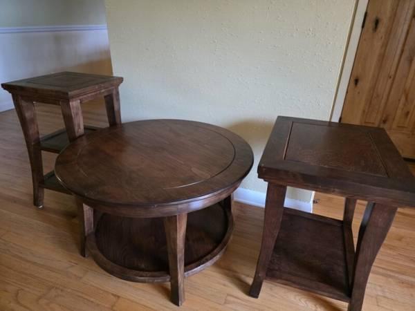 3-Piece Solid Wood Living Room Table Set (will sell individually)