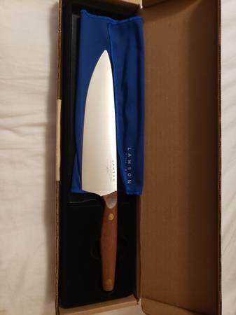 Assorted knives: Lamson Chef MiUSA, Opinel, Gerber, etc