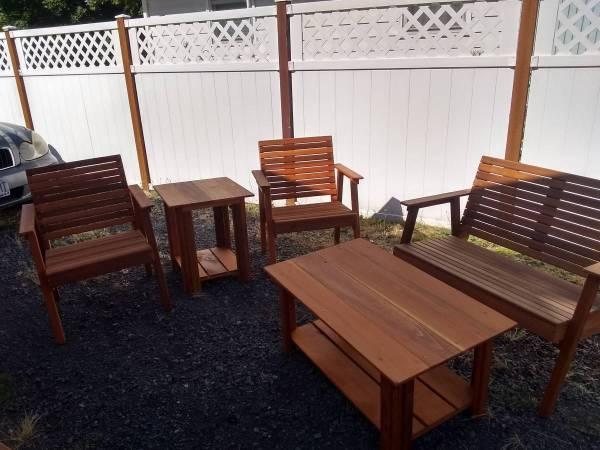 Outdoor cedar patio furniture 3pcs starting at 4