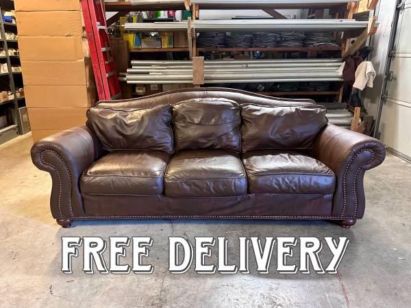 Ethan Allen Leather Couch (Free Delivery)
