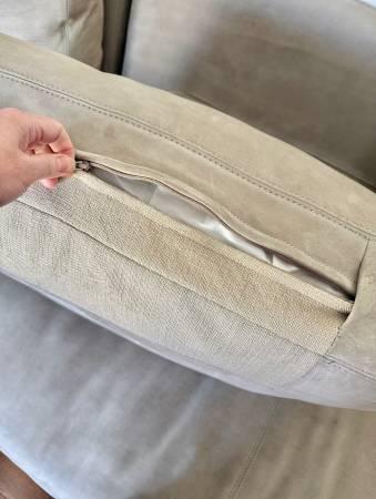 RH Restoration Hardware Maxwell Double Chaise Sectional Suede Leather 6