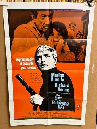 Poster for Marlon Brando film THE NIGHT OF THE FOLLOWING DAY
