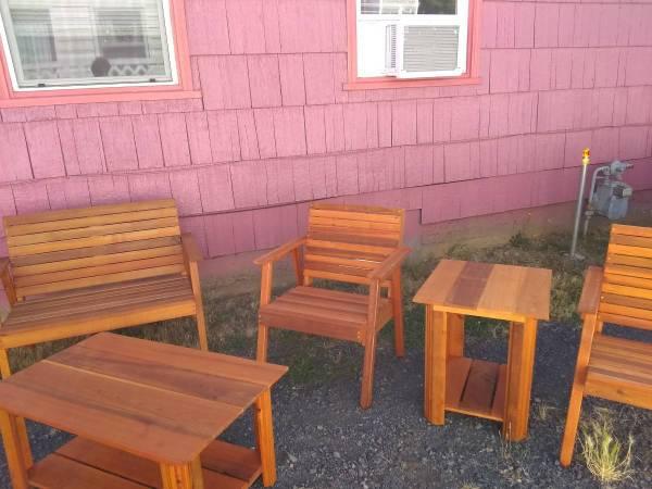 Outdoor cedar patio furniture 3pcs starting at 2