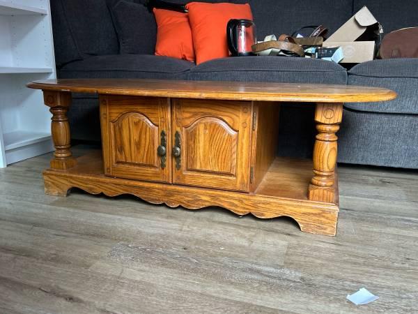 Wood coffee table