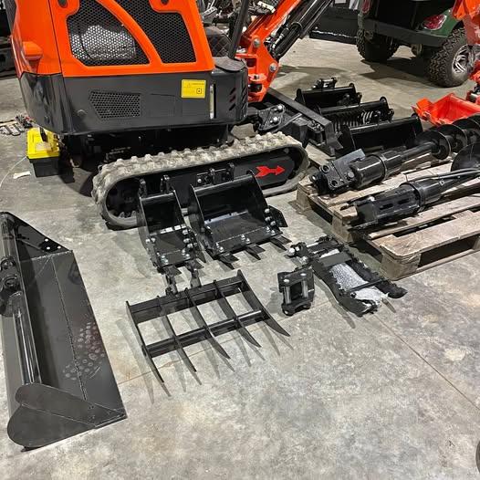 MINI EXCAVATOR ATTACHMENTS , BUCKETS, RAKES, RIPPERS, ETC. DELIVERY ROUTES OR PICK UP