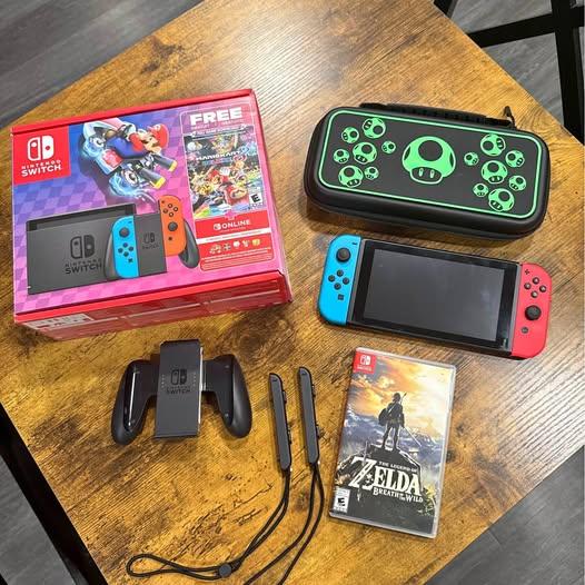 Nintendo Switch console bundled with Mario Kart 8 Deluxe & The Legend of Zelda Breathe of the Wild