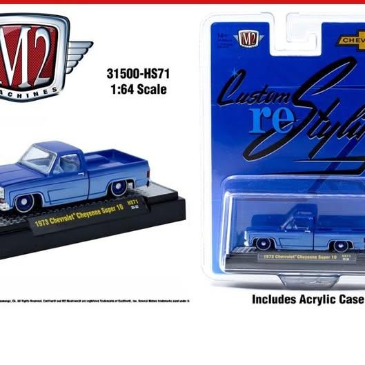 M2 Machines Hobby Release 1973 Chevrolet Cheyenne Super 10 Blue Truck HS71