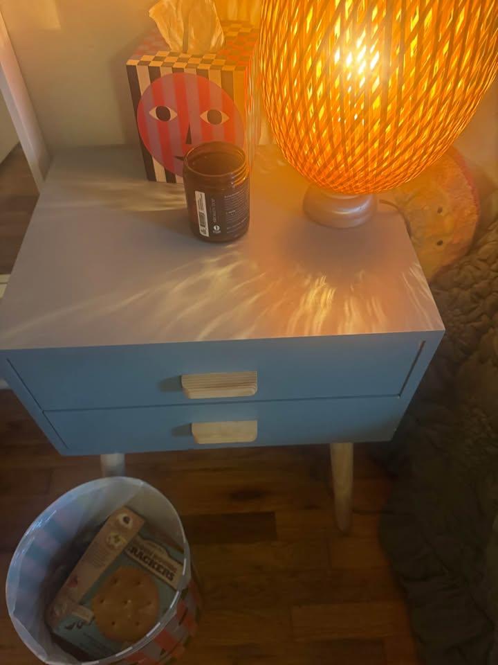 Side Table 2 drawer Blue 2