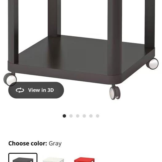 IKEA rolling end table grey