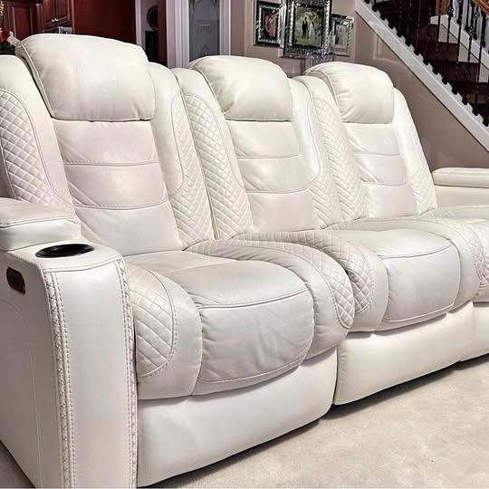 Ashley Living Room Media Sofa Set of 2. Three seat sofas