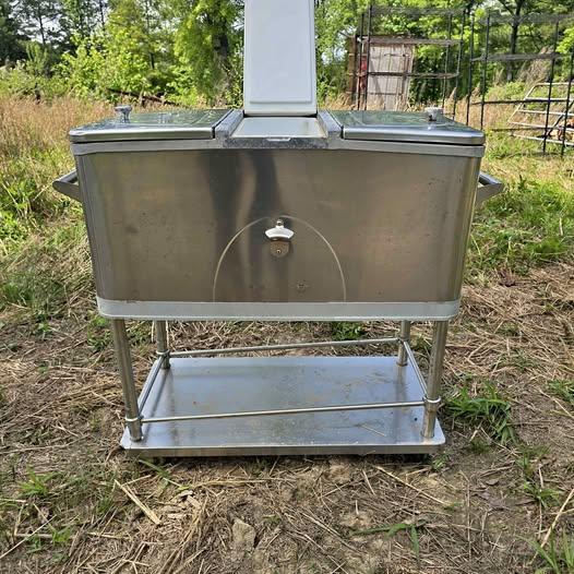For sale cooler stainless steel 3 ft tall and 34 in long 65