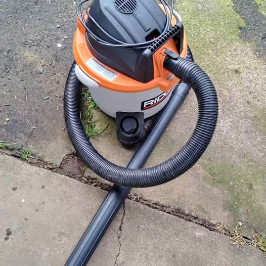 Ridgid wet and dry shop vac comes with 10 foot hose attachments.