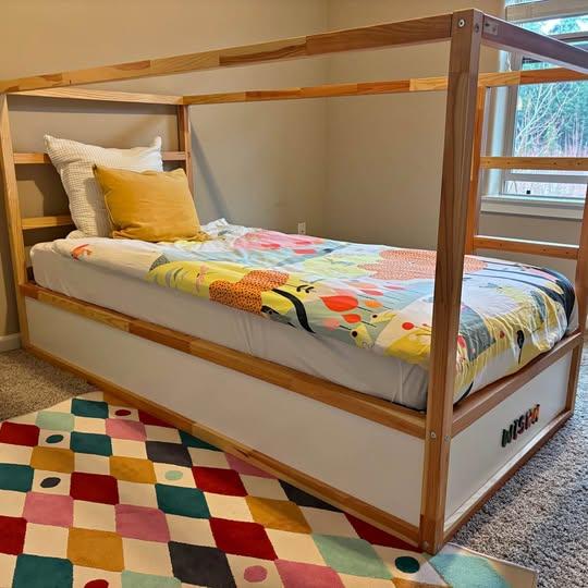 Wooden Bunk Bed with Storage