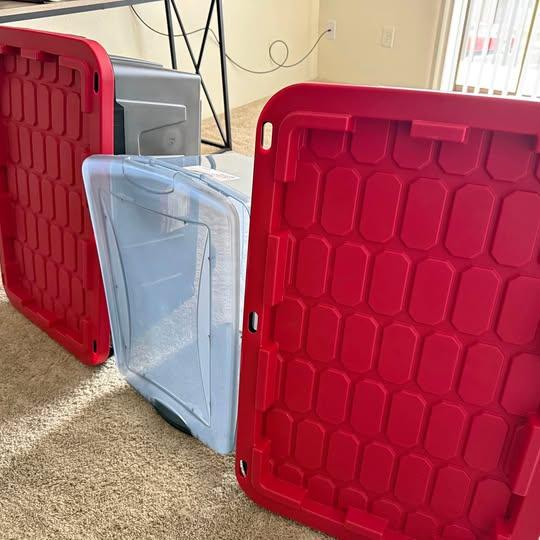 Storage Bins - 27 Gallon Black & Sterilite Clear